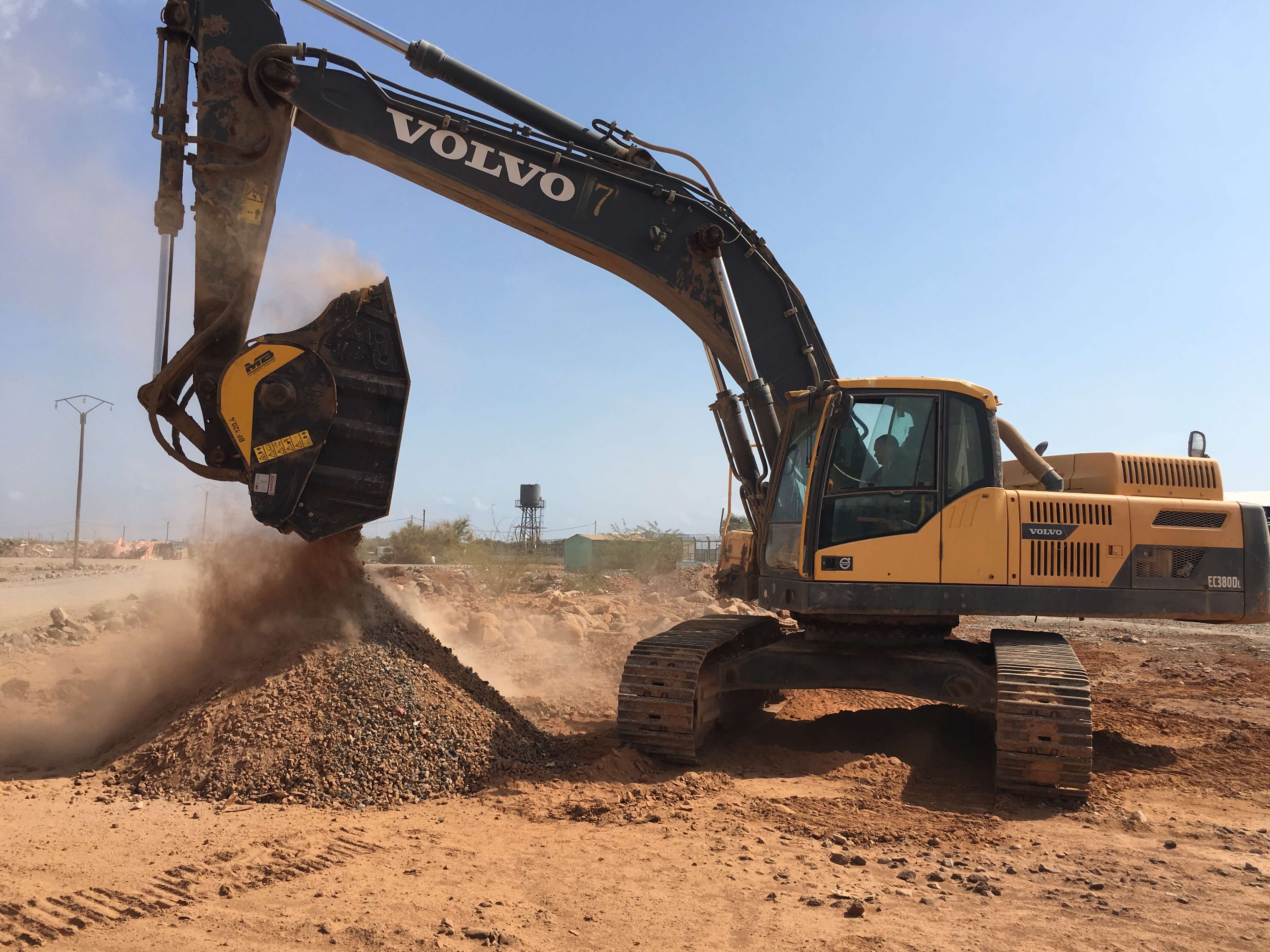 Crushing Basalt in Djibouti with MB crushing equipments.